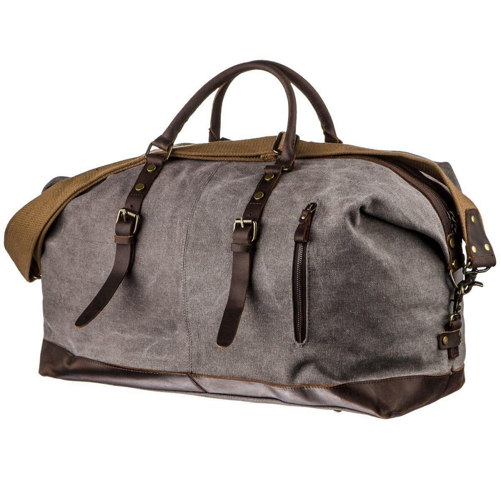 Містка дорожня сумка canvas Vintage 20131 Світло-сіра Київ - фото 2