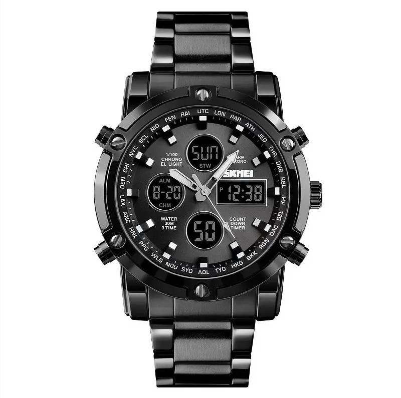Классические наручные часы Skmei 1389 черные Киев - изображение 1