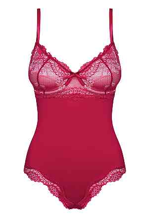 Боди сексуальное с кружевными вставками Obsessive Rosalyne красное, L/XL Sex Aura Киев