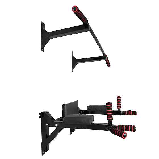 Турник брусья пресс стационарный 3 в 1 KZ-551 Спортивные стенки и турники для дома Черный Киев