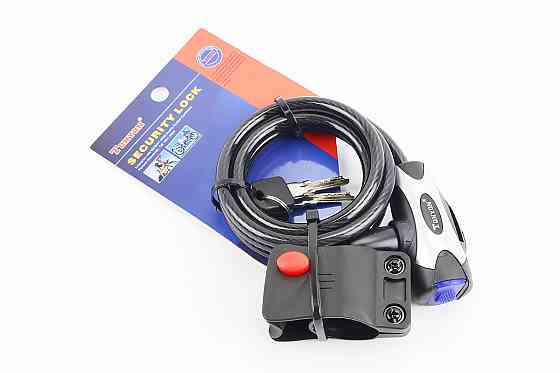 Замок протиугінний тросовий 1500х8мм під ключ, кріплення за трубу сидіння, TY555 Київ