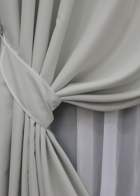 Комплект готовых штор VR-Textil Блэкаут Midnight № 1670ш Светло-серый 100х290 см 2 шт (31-760) Киев - изображение 5