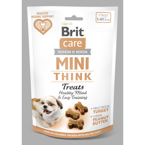 Ласощі Brit Care Mini Treats Think для собак малих порід для розумових здібностей індичка смак арахісове масло 50 г Київ - фото 3
