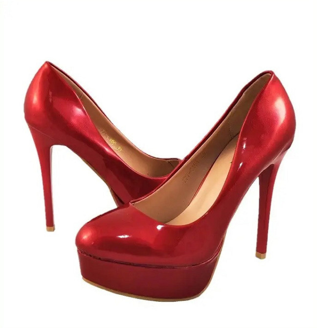 Жіночі Червоні Туфлі на Каблуку Шпильке Лакові Модельні (розміри: 36,37,38) - 150 Дніпро - фото 1