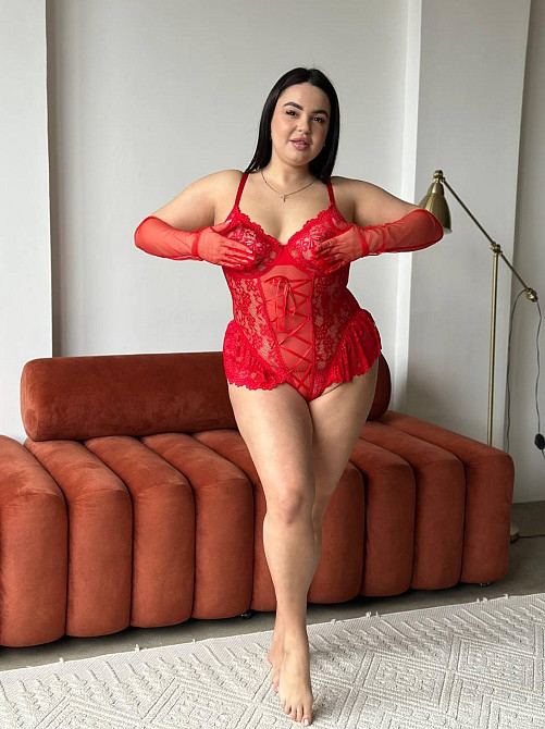 Сексуальне жіноче боді plus size червоне мереживне великих розмірів прозоре на бретельках з відкритою спиною 3XL Одеса - фото 8