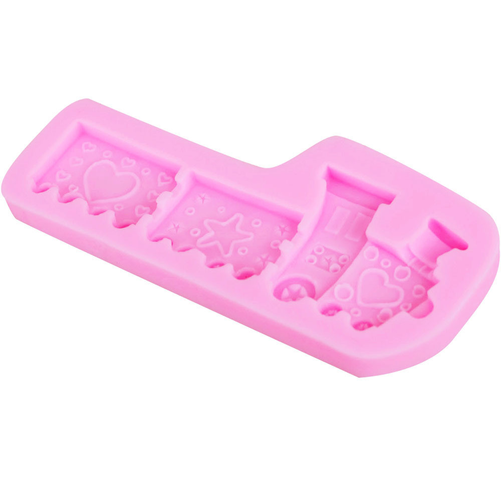 Молд силиконовый Паровоз 138 на 60 мм розовый Киев - изображение 6