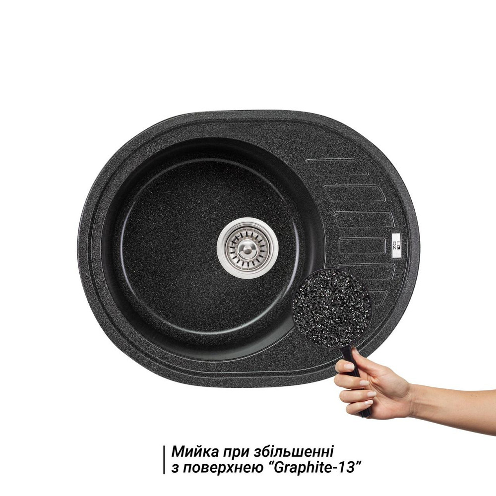 Кухонная мойка Lidz 620x500/200 GRF-13 (LIDZGRF13620500200) Киев - изображение 3