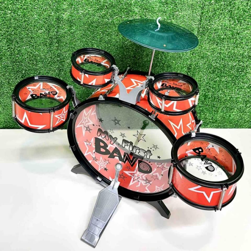 Барабанна установка іграшкова 4 барабани з паличками та стільчиком Червона (1919) Чернигов - изображение 5