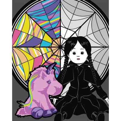 Картина по номерам Santi Wednesday Creepy Dolls 40х50 см LED підсвітка (955070) Вінниця