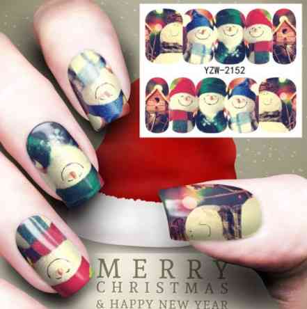 Слайдер на ногти новогодний снеговички -размер стикера 6*5см, инструкция по применению есть в описании товара Киев