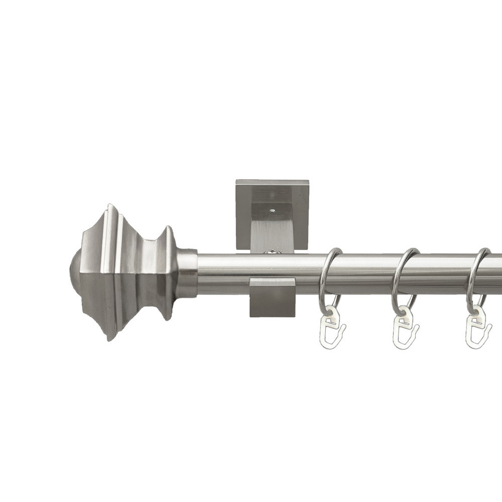 Карниз Orvit Борджеза металевий однорядний техно гладка труба кільце металеве Нержавіюча Сталь 25 мм 200 см Львов - изображение 1