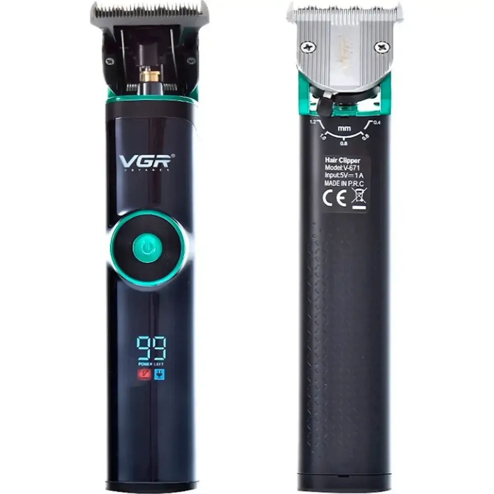 Профессиональная машинка для стрижки волос VGR V-671 Black с подставкой, LED дисплеем и насадками Одесса - изображение 4