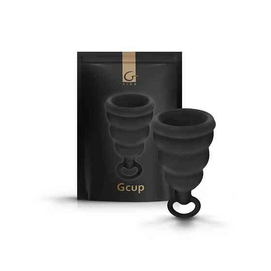Менструальна чаша Gcup Gvibe, S, чорна, 6 х 3.5 см Sex Aura Київ