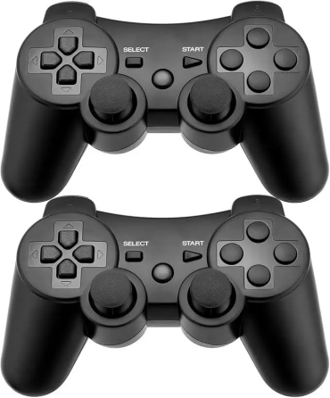 Бездротові контролери для PS3 (2 шт.) Bluetooth, Dual Shock, 6-осьовий датчик руху, вібрація, USB, чорні Київ