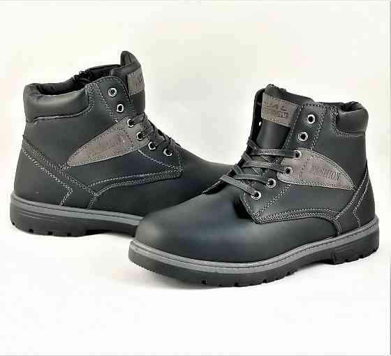 Ботинки ЗИМНИЕ Мужские Черные Кроссовки с МЕХОМ на Замке с Молнией (размеры: 42,44) - 204-1 Днепр