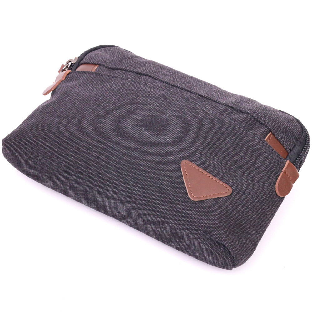 Удобная мужская барсетка текстильная 21258 Vintage Черная Киев - изображение 7