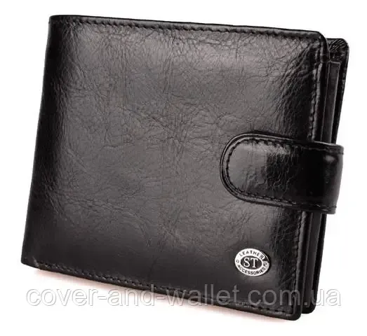 Стильний місткий чоловічий портмоне з натуральної шкіри ST Leather Київ