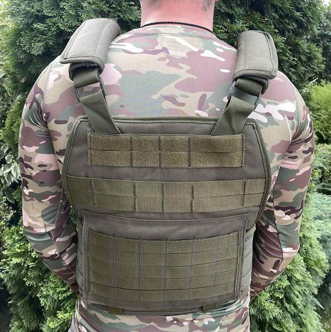 Плитоноска с подсумками Кордура 1000D + 4 кармана для магазинов (без плит) Оливковый Винница - изображение 5