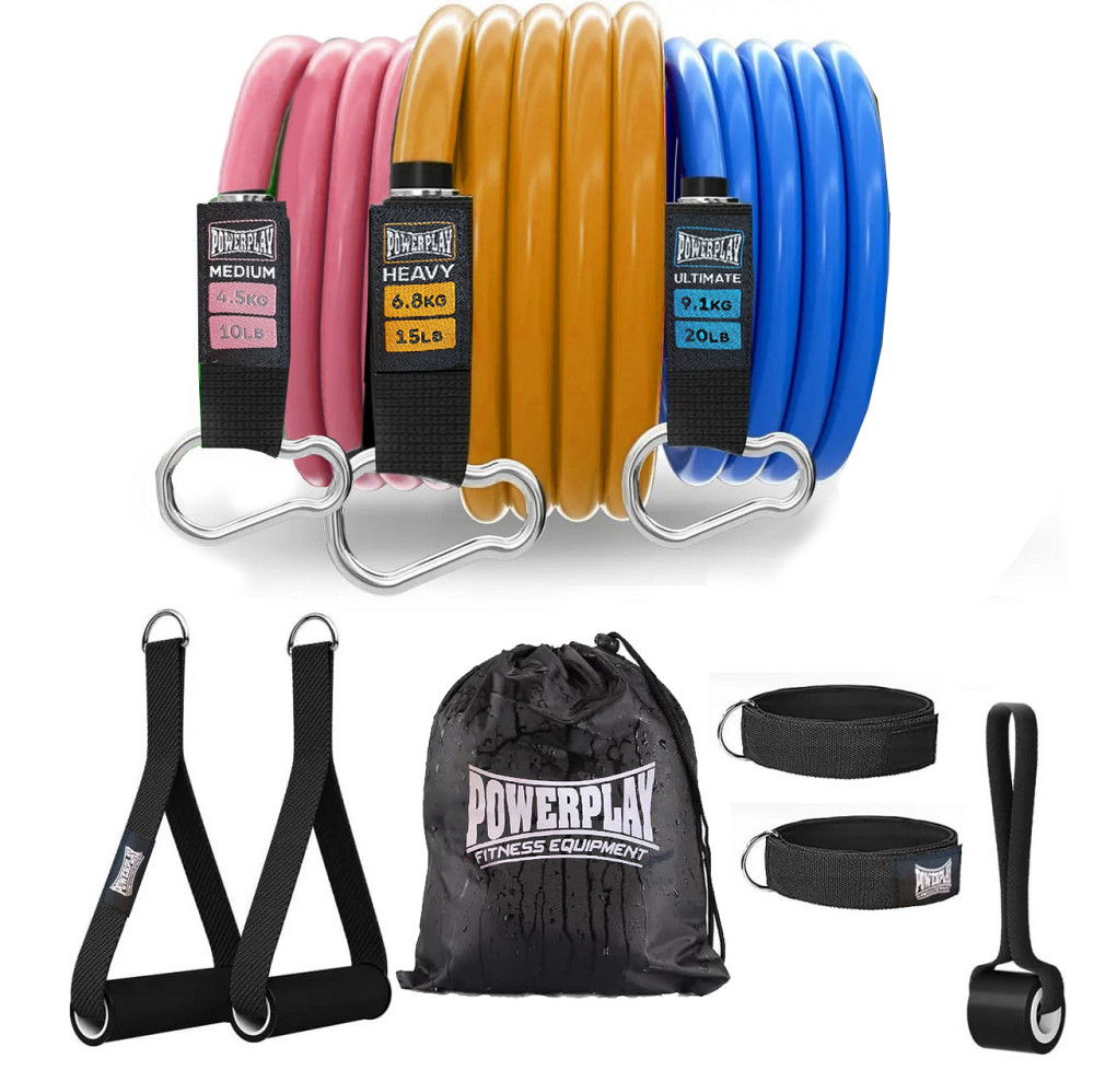 Набір трубчастих еспандерів PowerPlay PP-4101 Expander Tube Set 3шт. (до 18,2 кг.) Каменское - изображение 1