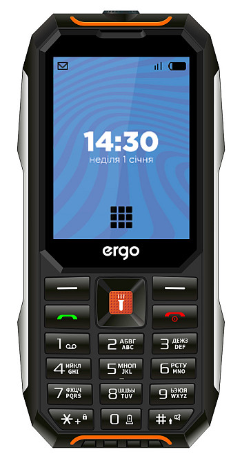 Мобильный телефон ERGO E283 Dual Sim Black orange (7199690) Киев - изображение 1