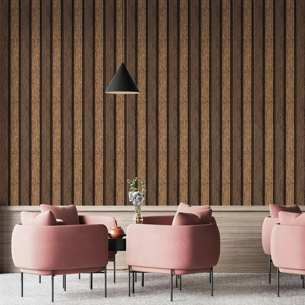 Рейка декоративная PS 2900х120х12мм Коричневый с золотыми прожилками SW-00001749 Киев - изображение 6