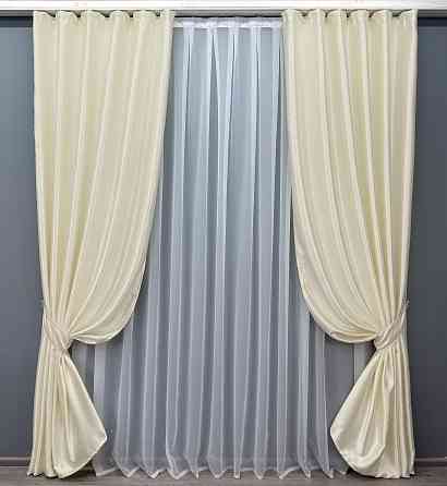 Комплект готових штор VR-Textil Софт № 1733ш Молочний 150х270 см 2шт (33-0707) Київ