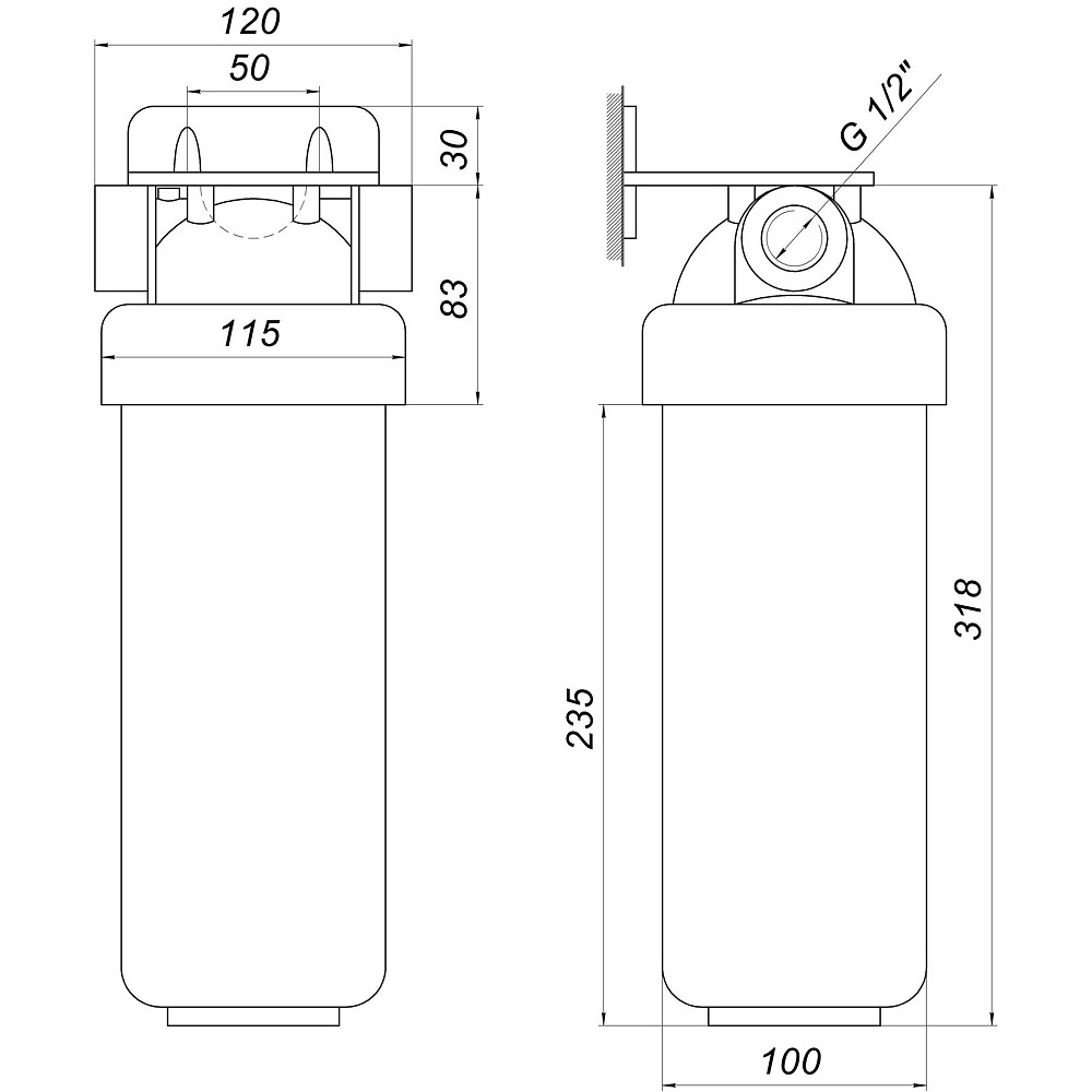 Фільтр-колба 2-х комп. + Коробка, БЕЗ картриджа OasisPro BSL2, 1/2″ Луцк - изображение 2