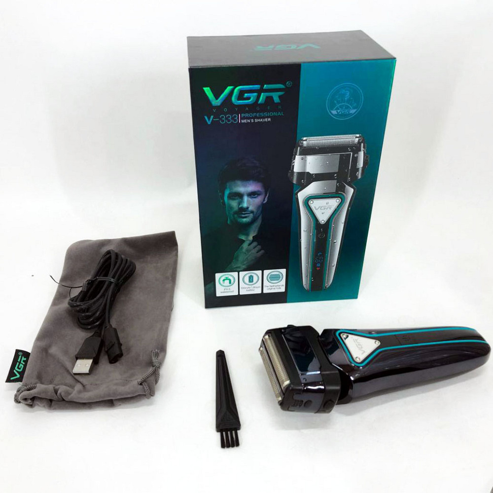 Электробритва портативная VGR V-333 шейвер для бритья бороды и усов с аккумулятором. Цвет: черный NG-52 Львов - изображение 5