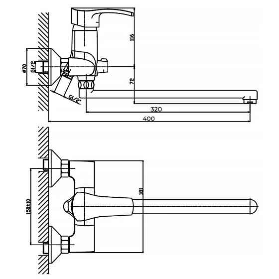 Ваннный смеситель Haiba Focus 006 (HB0120) Харьков