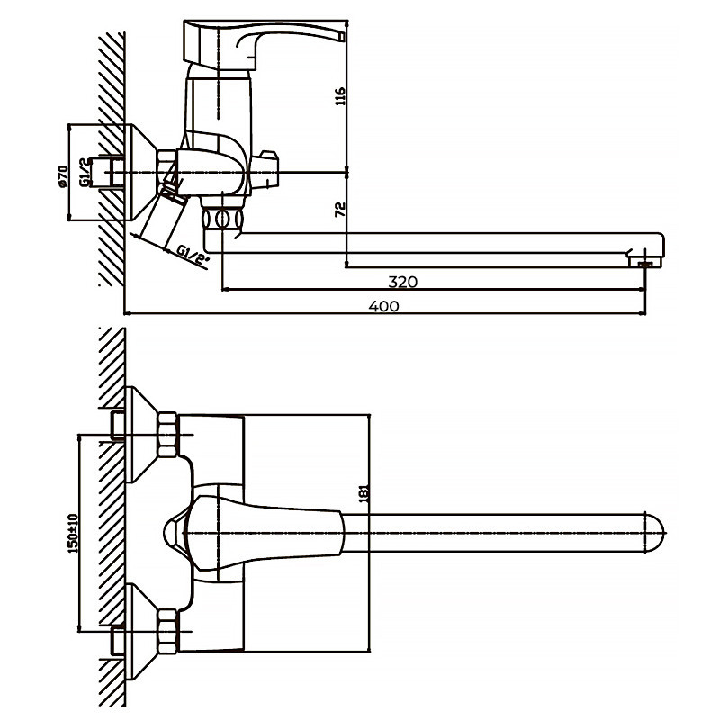 Ваннный смеситель Haiba Focus 006 (HB0120) Харьков - изображение 2