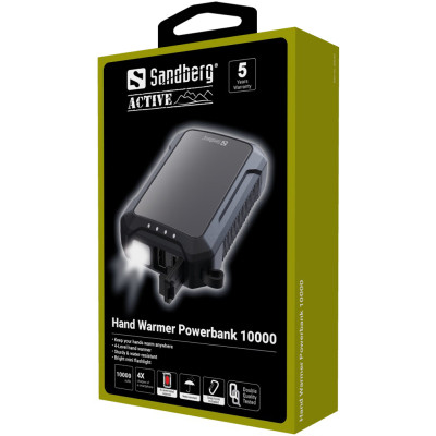 Батарея универсальная Sandberg 10000mAh, Hand Warmer, flashlight 1W, USB-C/USB-A 2A/5V (420-65) Винница - изображение 3