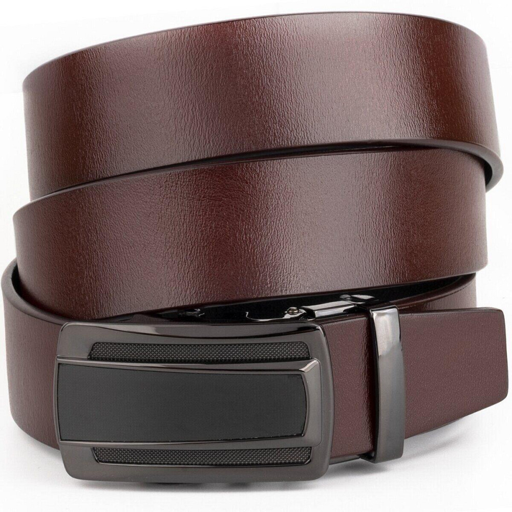 Ремінь чоловічий з темною пряжкою автомат Vintage 20295 Черный Київ - фото 1