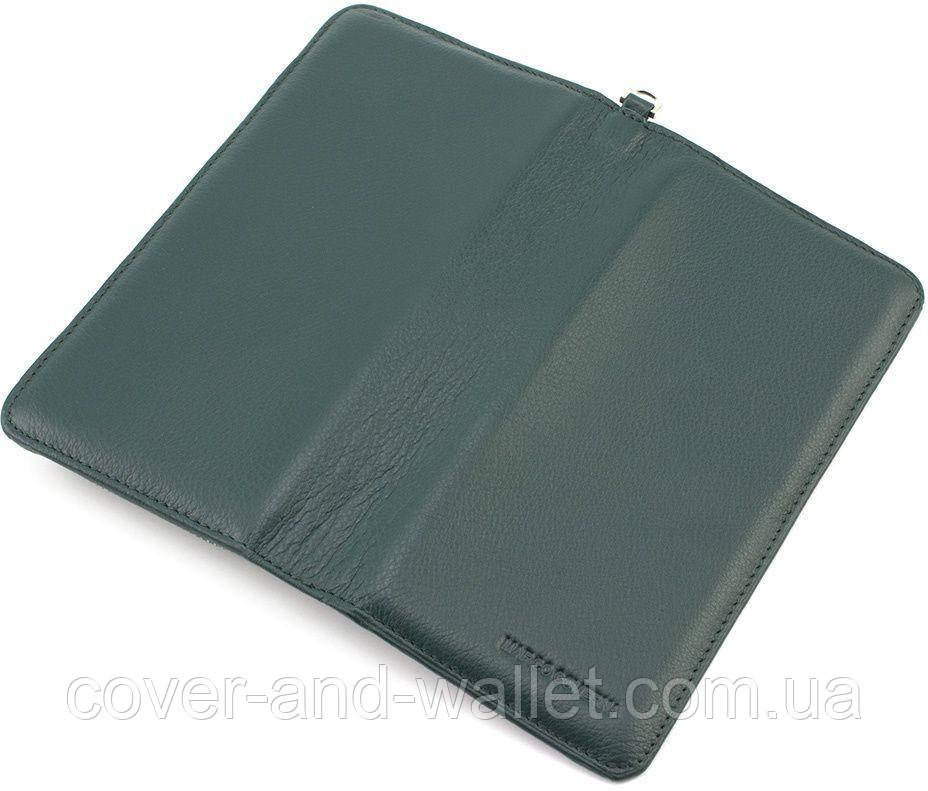 Жіночий шкіряний гаманець клатч на блискавці зеленого кольору Marco Coverna MC 6056 Київ - фото 6