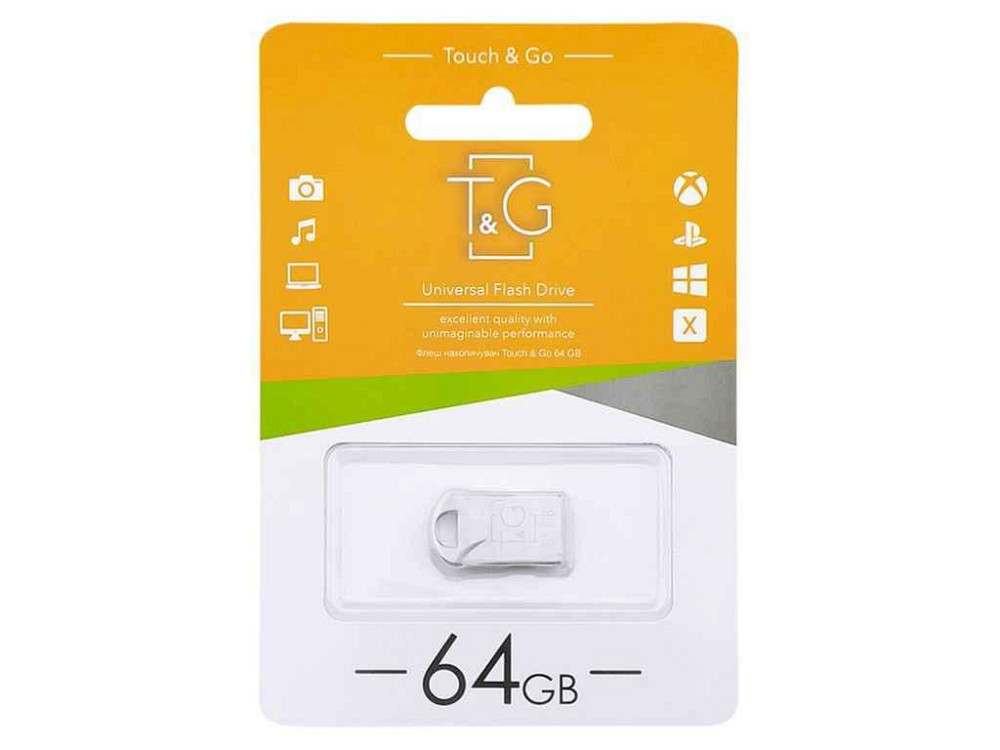 Флешка USB 64GB 2.0 106 Metal сталева(коротка) ТМ TG Київ - фото 1