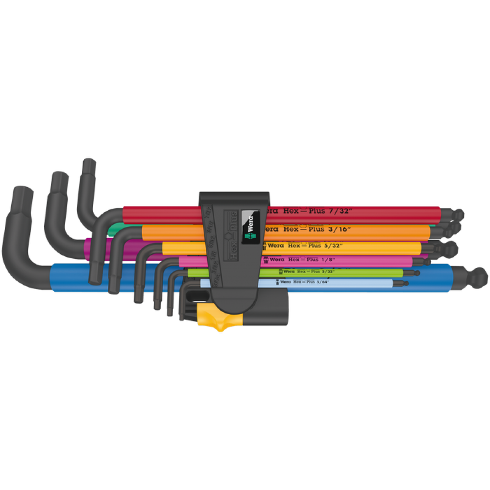 Набор цветных шестигранников дюймовых с шаром Wera 5/64''-3/8'' 9ед.,удл., разноцветные, 05022640001 Одесса - изображение 1