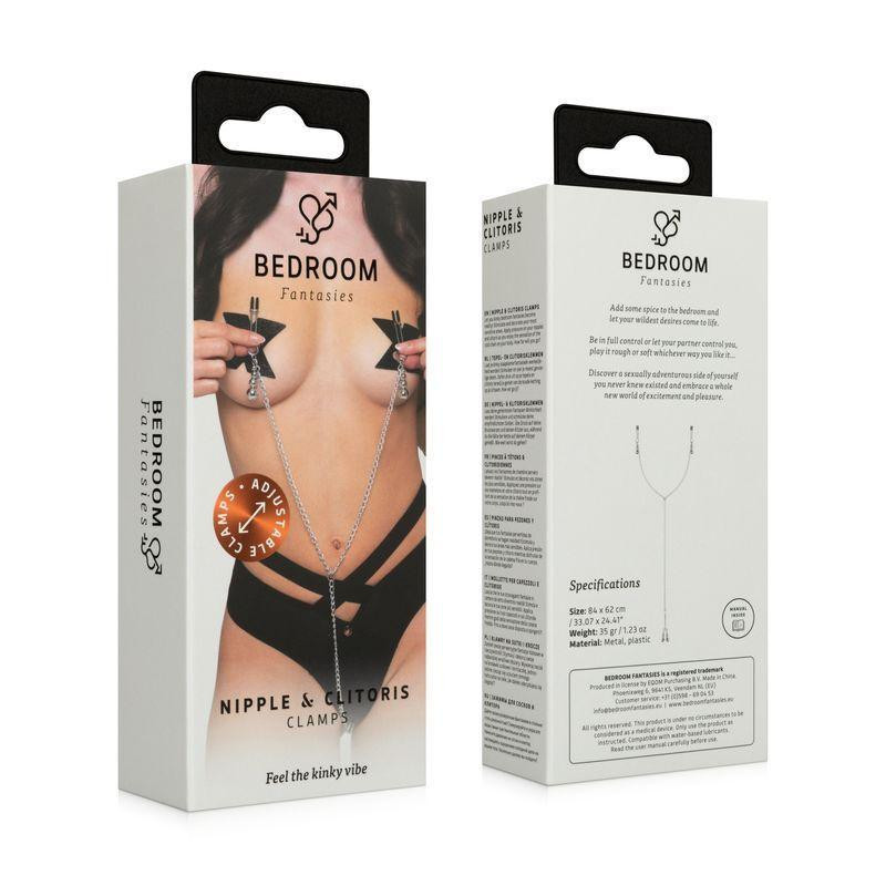 Затискачі для сосків та клітора Bedroom Fantasies: Nipple and Clitoris Clamps - Silver Sex Aura Київ - фото 2