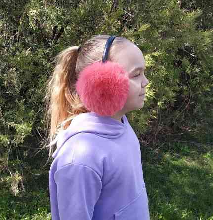 Наушники меховые детские из кролика Кораловый Харьков