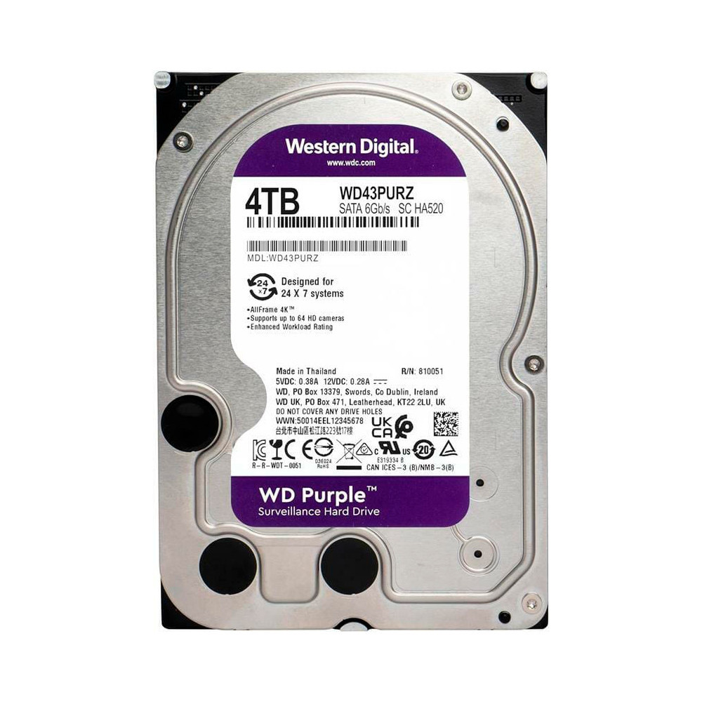 Жесткий диск Western Digital Purple 4TB 64MB 5400rpm WD43PURZ 6Gb/s Киев - изображение 1