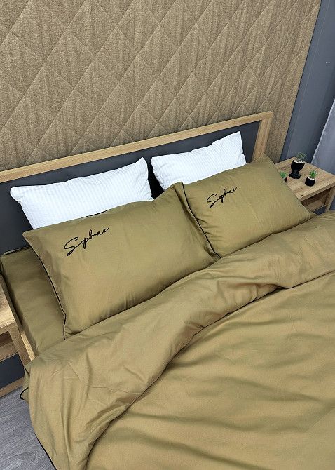 Комплект постільної білизни Сатин, Двоспальний 180х220 Шамуа (88-135) Київ - фото 8