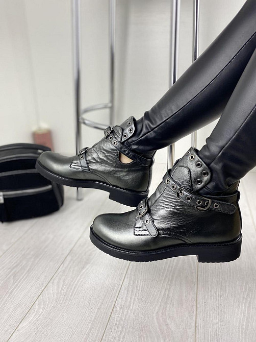 Черевики жіночі VIKTTORIO графіт натуральна шкіра весна-осінь 37р.38р.39р. (3243) Коломыя - изображение 4