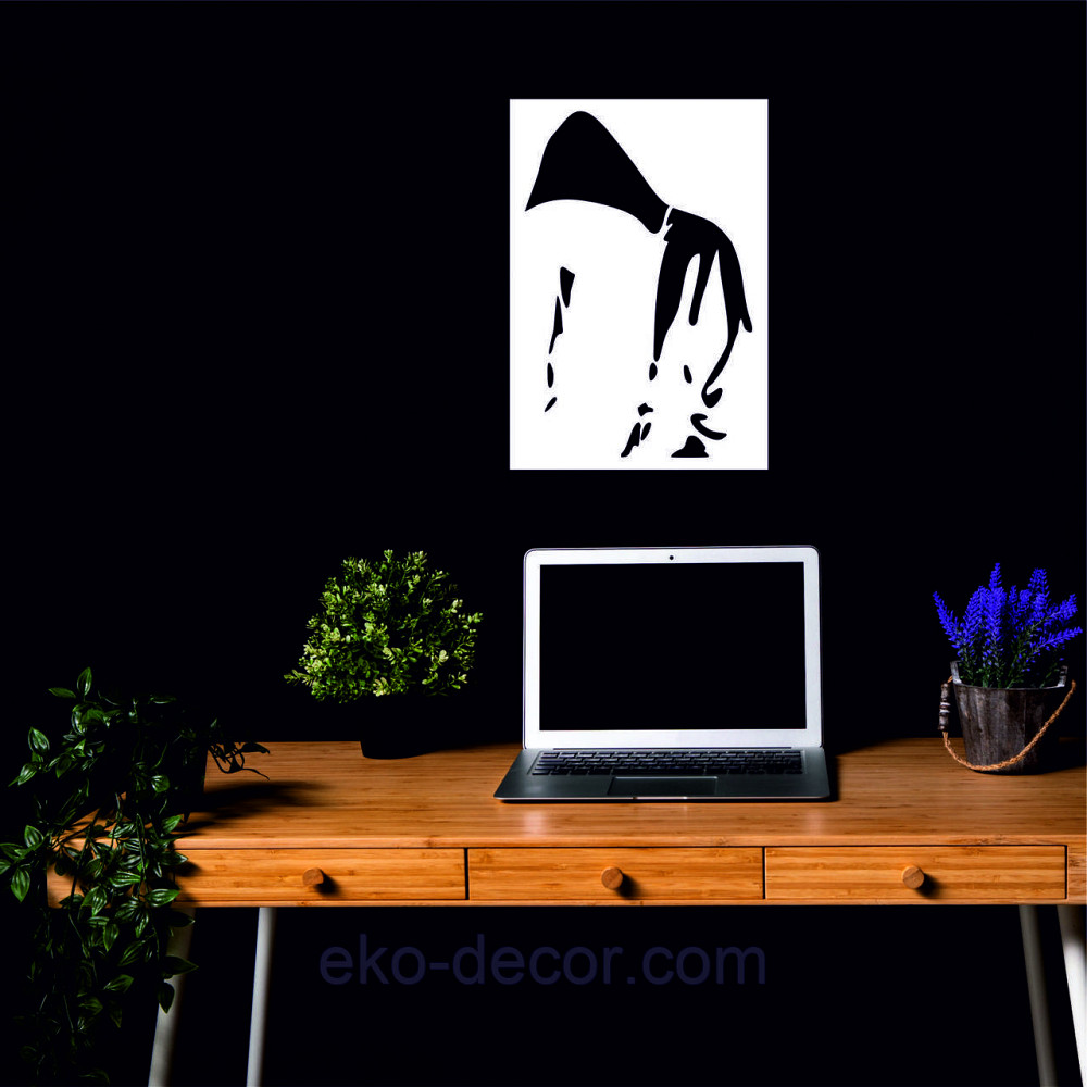 Декоративное настенное Панно «Силуэт мужчины», Декор на стену 110*76 см, Белый Киев - изображение 5