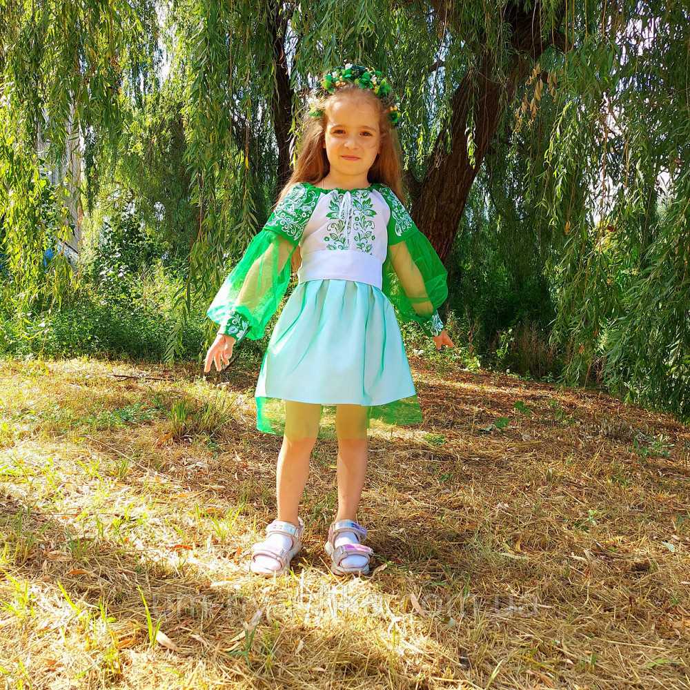 Вишиванка сукня зелена Казка Мавка Кривий Ріг - фото 3