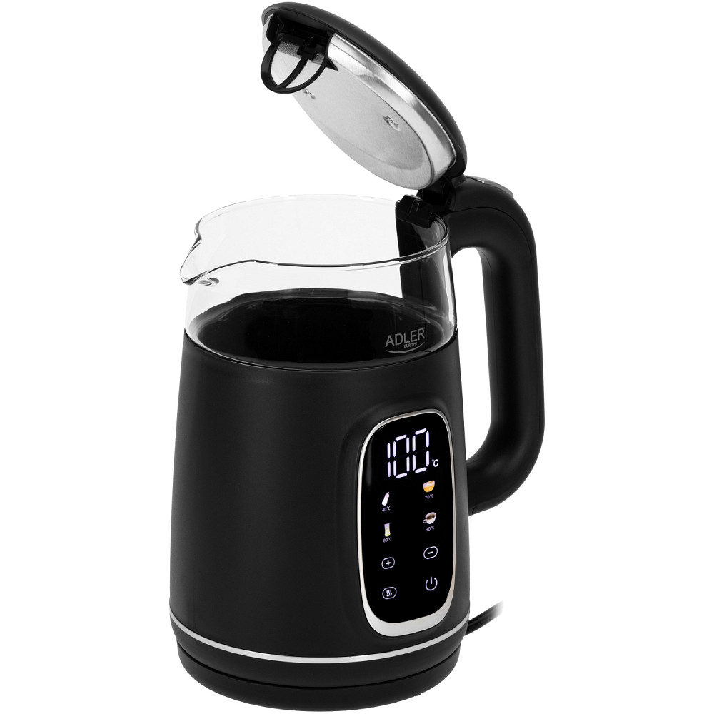 Електрочайник Adler AD 1305 black silver 1850-2200Вт/ 1.7л/ скло/ встановлення температури/ Вінниця - фото 3