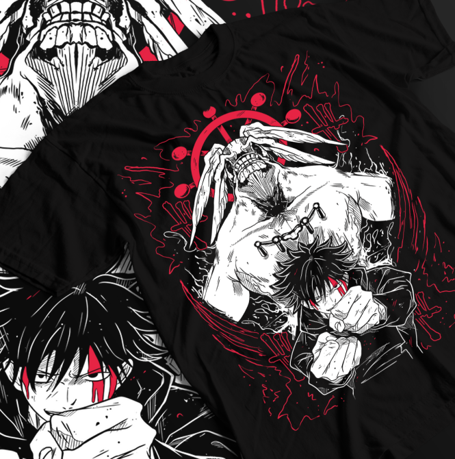 Футболка для хлопчика з аніме принтом Магічна битва оверсайз (зріст від 165 до 180) Чорний AnimeJ0781m Дніпро - фото 1