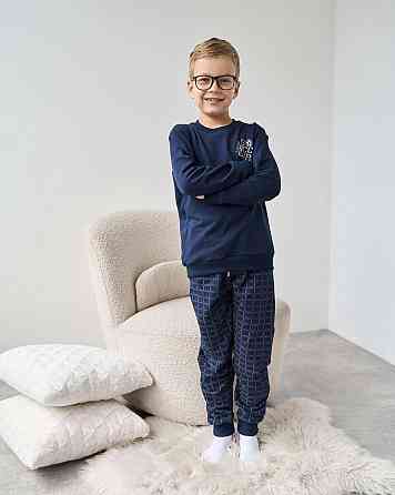 Теплая пижама на мальчика со штанами в клетку - Байка Tom John 89163 5-6 Киев