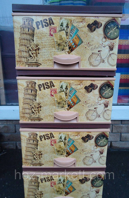 Комод пластиковий тумбочка на 4 ящики Пізанська вежа Elif Туреччина Харків - фото 3