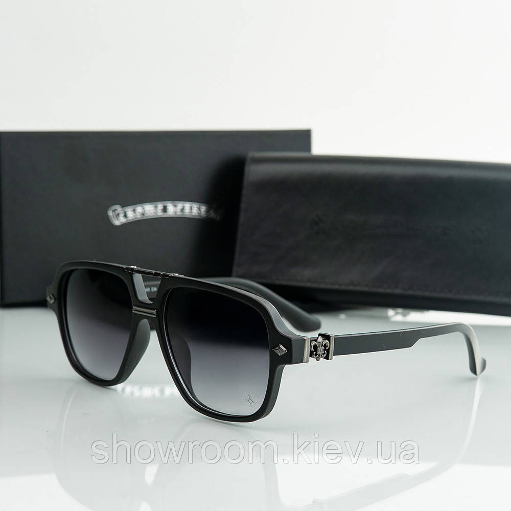 Сонцезахисні брендові чоловічі окуляри Chrome Hearts (38260) gradient Київ - фото 1