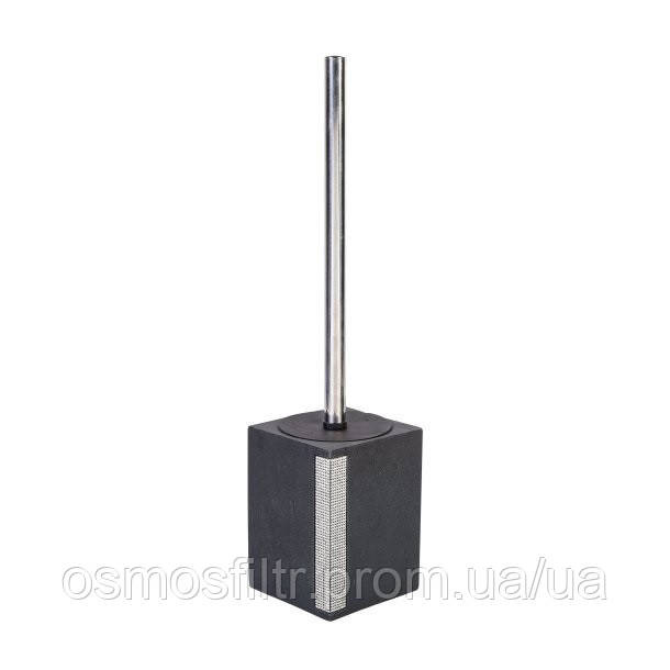 Щітка для туалету Axentia Ліндос чорна з декором полігума 9.2x38.5x9.2 см 1250 г (134487) Київ - фото 1