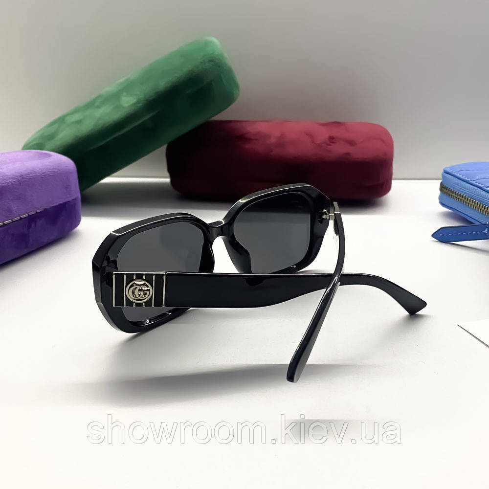 Жіночі брендові сонцезахисні окуляри GG (09160) black Київ - фото 5