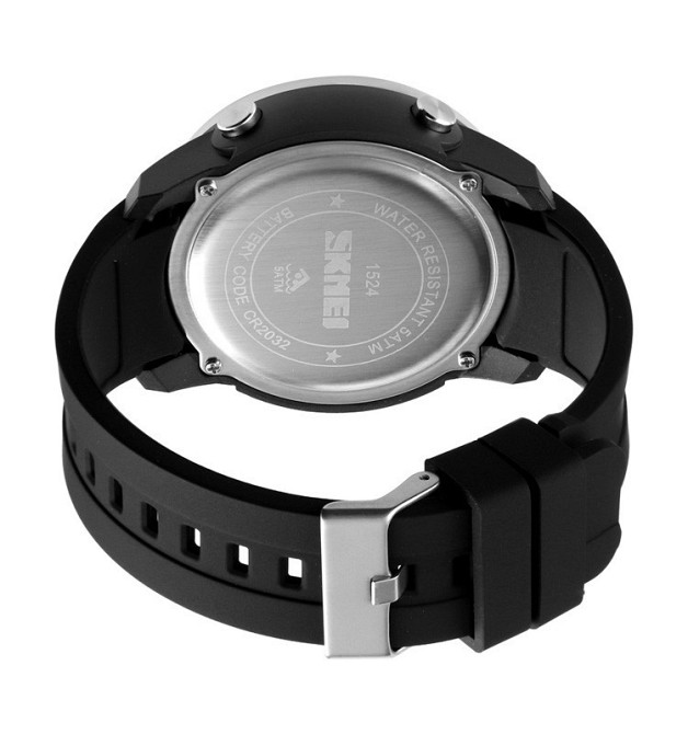 Мужские спортивные наручные часы Skmei 1524 (Черные с черным) Винница - изображение 8